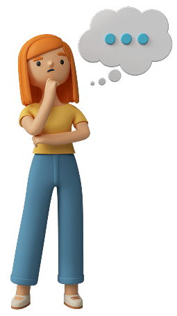 Woman thinking about Outed space